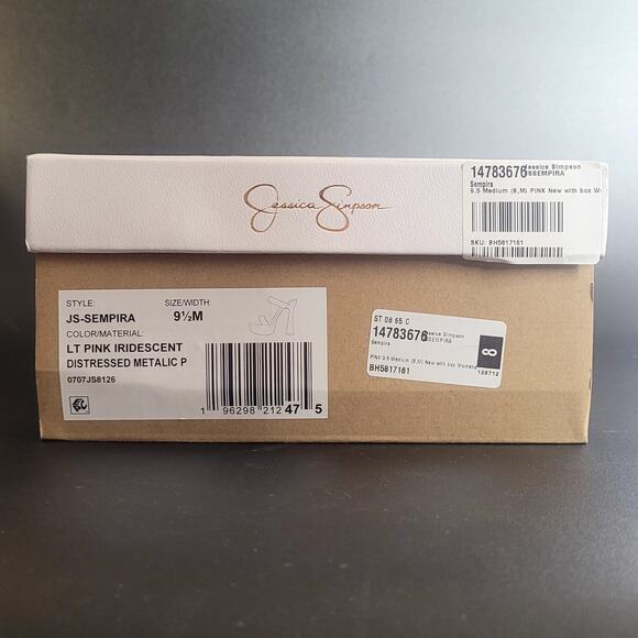 Jessica Simpson Sempira Iridescent Holographic Pink Platform Heels Size 9.5 NWB - Picture 9 of 9